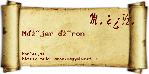 Májer Áron névjegykártya